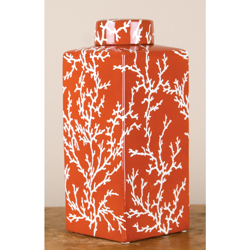 Porcelain Coral Jar