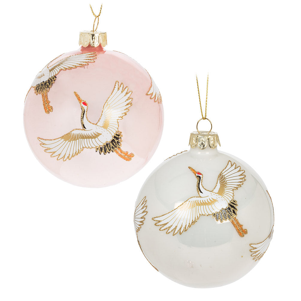 Flying Crane Holiday Ornaments