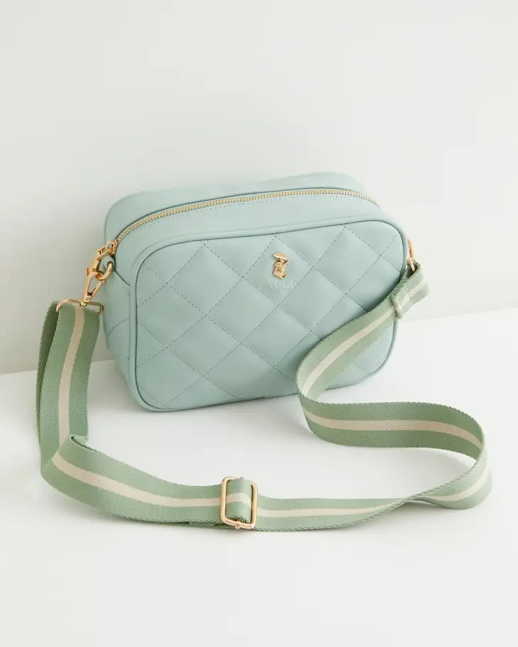 Soft Sage Quilted Camera Bag