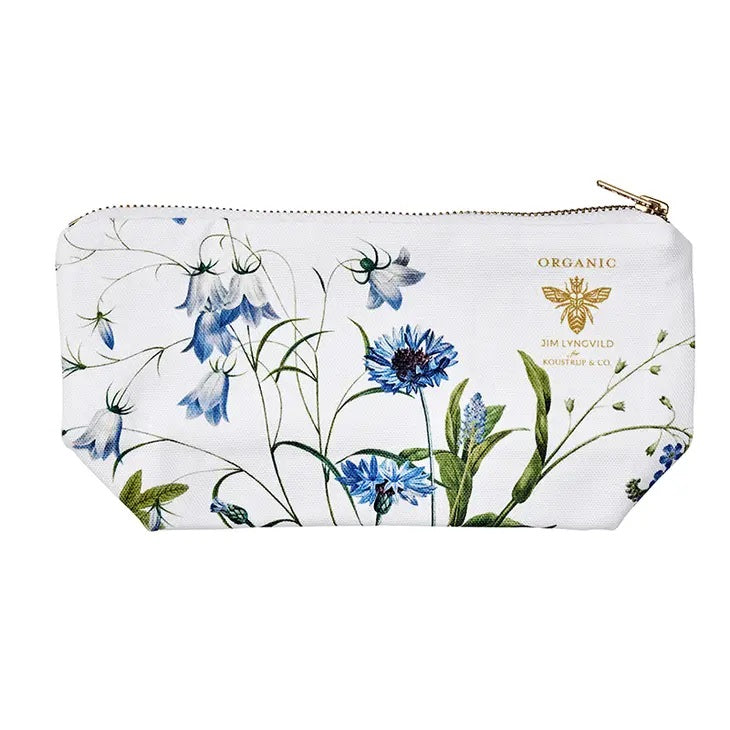 Blue Flower Garden Cosmetic Bag