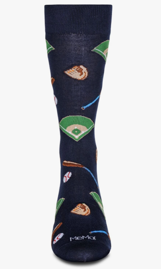 Navy Crew Socks - Baseball (10-13)