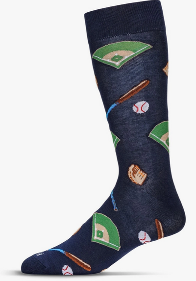 Navy Crew Socks - Baseball (10-13)