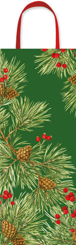 Evergreen and Berries Bottle Bag