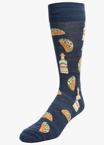 Navy Crew Socks - Taco Tuesday (10-13)