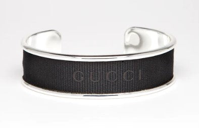 GUCCI Designer Ribbon Cuff - Silver
