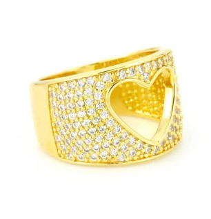 Heart Silhouette Ring in Crystal Clear