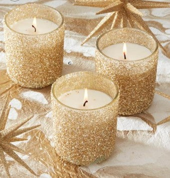 Gold Textured Glass Votive Candles