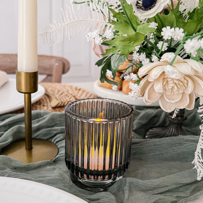 Ribbed Glass Votive Holder