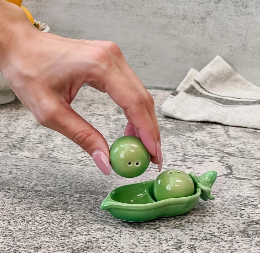 Two peas in a pod salt and pepper shakers discount