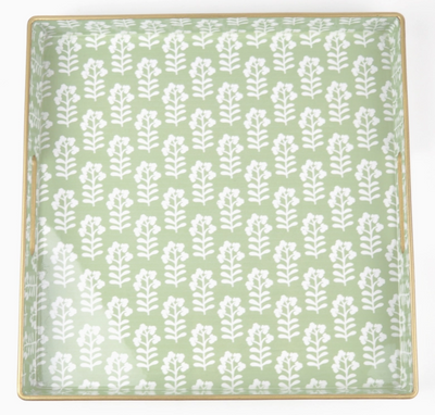 Sage Floral Square Tray