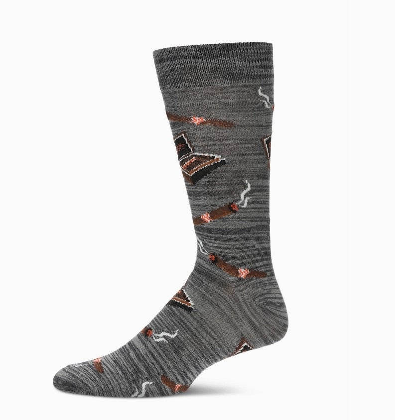 Heather Grey Crew Socks - Cigar (10-13)