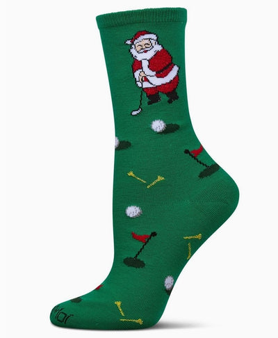 Golfing Santa Crew Socks