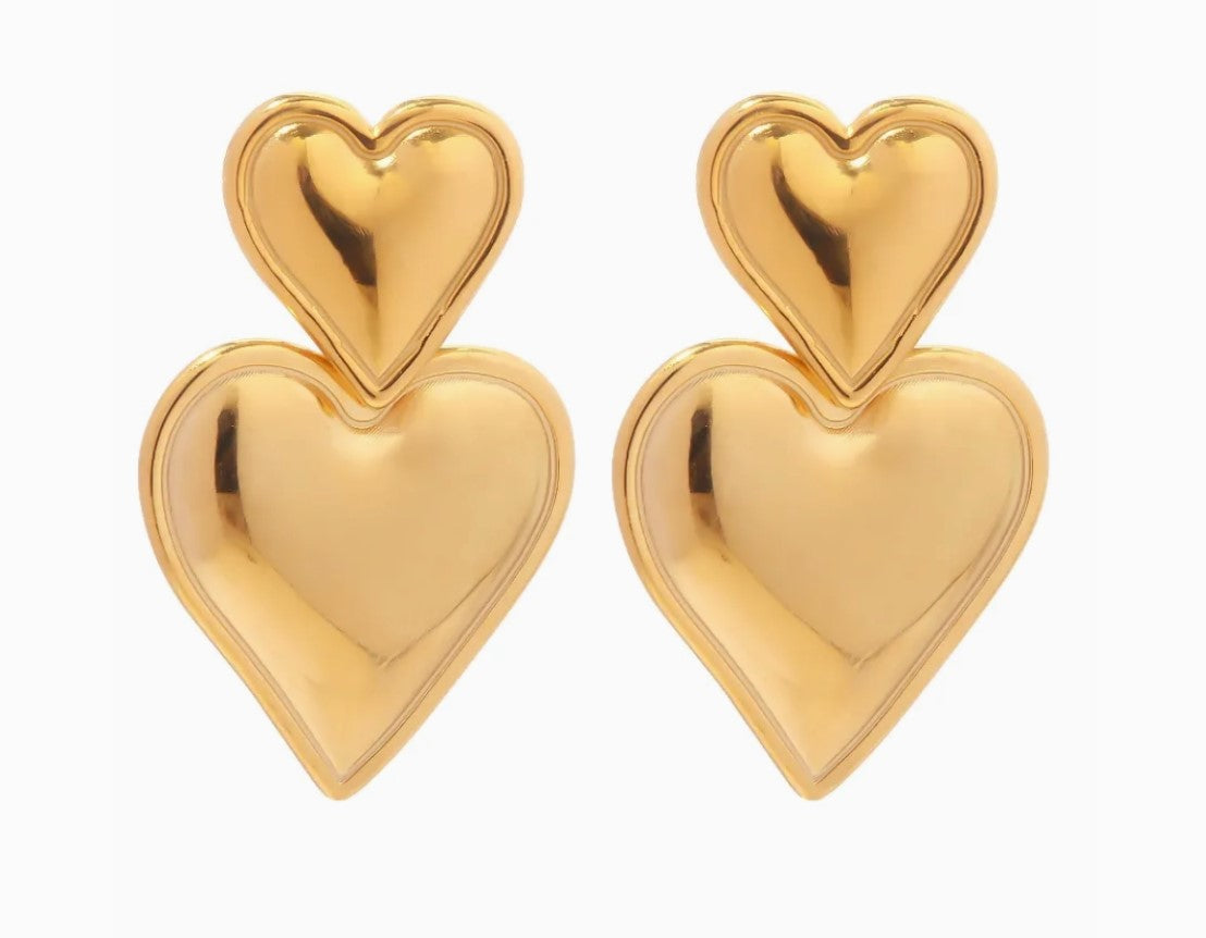 Heart Double Drop Earring