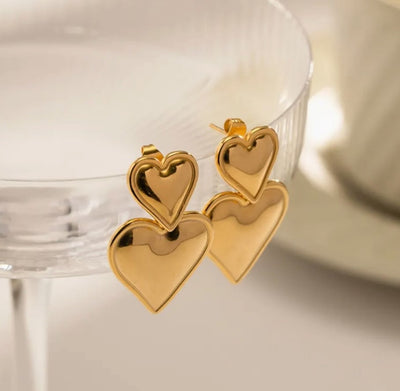 Heart Double Drop Earring