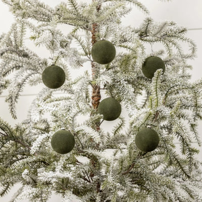 Flocked Orb Ornaments