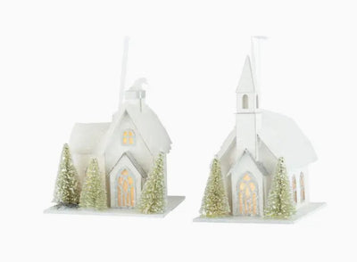 Paper House Church Ornament