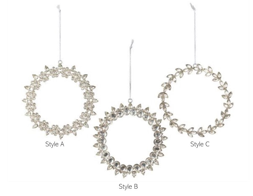 Rhinestone Wreath Ornament
