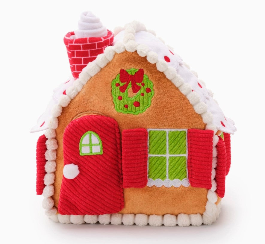 Gingerbread House Interactive Snuffle Dog Toy