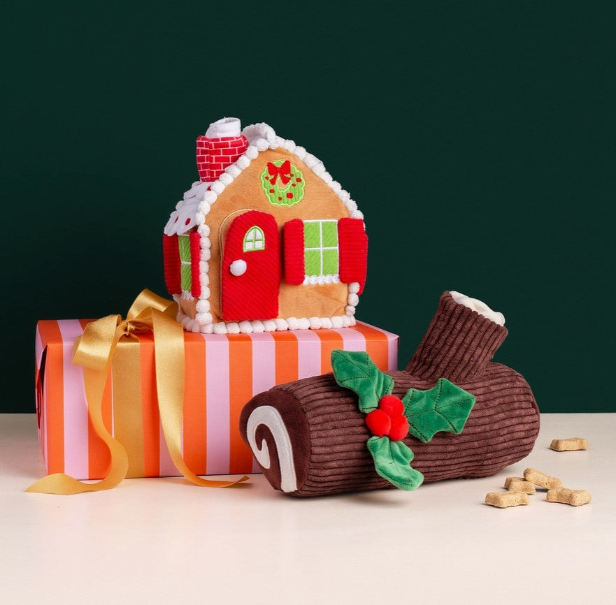 Gingerbread House Interactive Snuffle Dog Toy