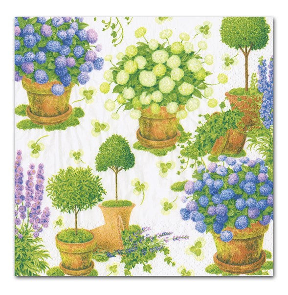 Potted Hydrangeas Cocktail Napkin