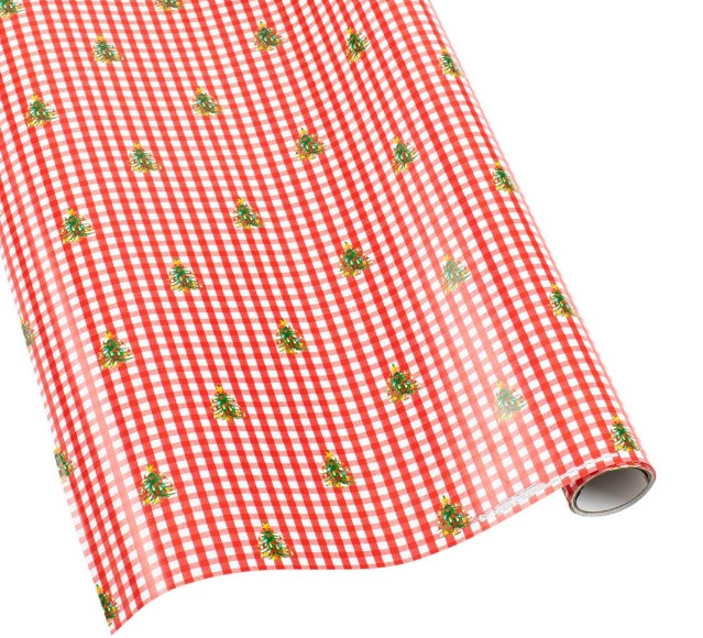 Christmas Tree Gingham Roll Wrap
