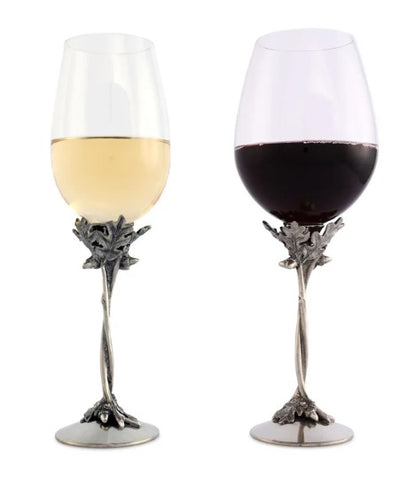 Entwined Oak Stem Wine Glass Set