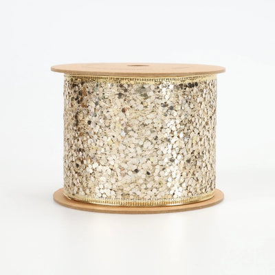 White Gold Sequined Ribbon Roll