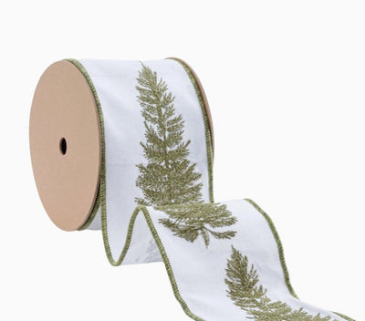 Embroidered Fir Tree Ribbon Roll