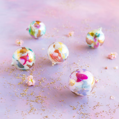 Couture Colored Glass Ball Ornaments