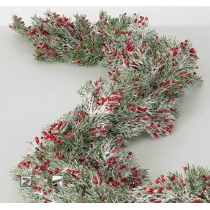 Flocked Cedar Berry Garland