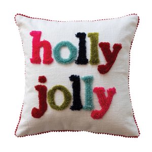 Holly Jolly Pom-Pom Pillow