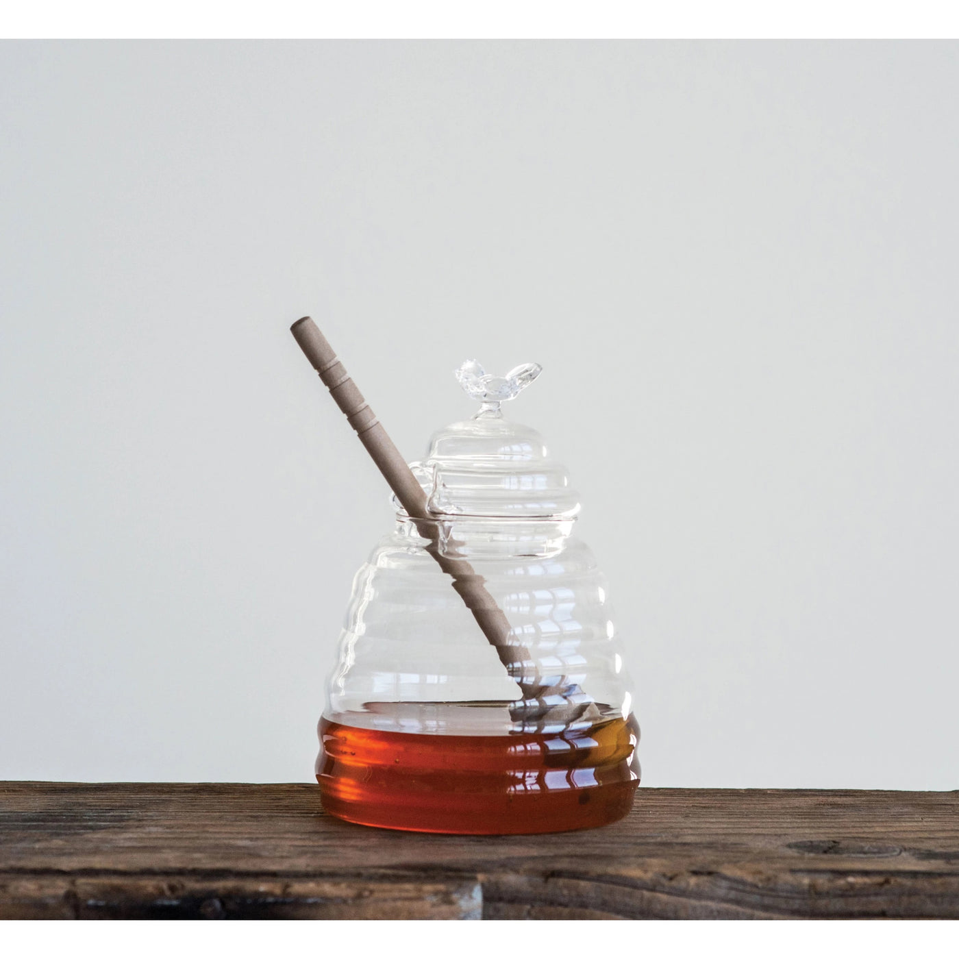 Glass Honey Jar & Dipper