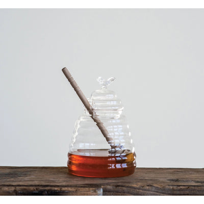 Glass Honey Jar & Dipper