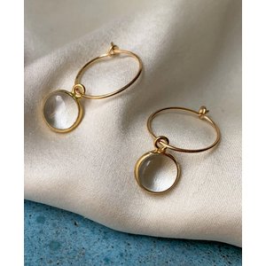 Rock Crystal Creole Earrings