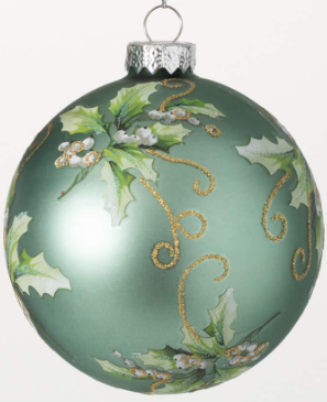 Holly Ball Ornament