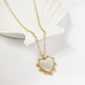 Heart of Gold Mother of Pearl Necklace