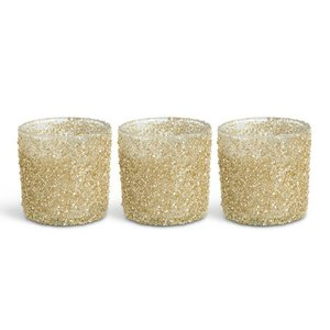 Gold Textured Glass Votive Candles