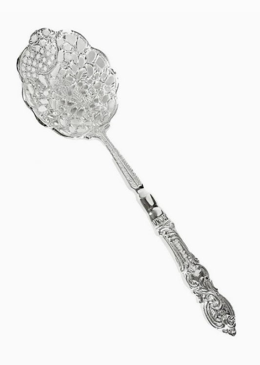 Silver Pierced Scalloped Serving Spoon