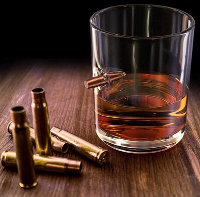 Bullet Embedded Whiskey Glasses