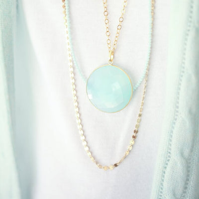 Majestic Necklace Green Chalcedony