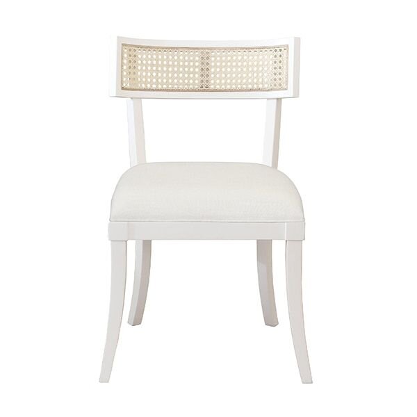 Britta White Dining Chair w/ Cane Detail